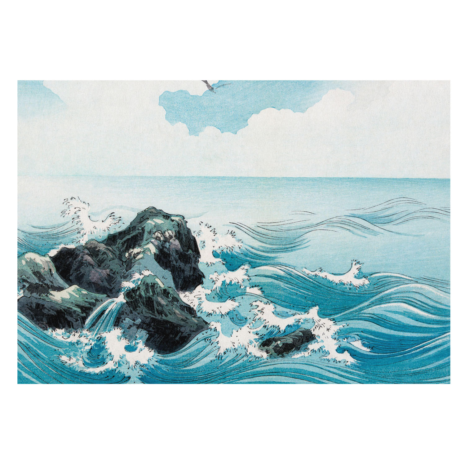 FOTOTAPETE 208x146 cm - Meeresszene - Blau, Textil (208/146cm) - Wallfluent