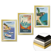 WANDBILDER 3er Set - 20x30 cm Goldrahmen - Stadtansichten aus Griechenland, Kanada und Australien - Goldfarben, Kunststoff (20/30cm) - ArtPrintCave