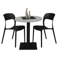 BISTROTISCH rund Elanur 70 cm schwarz matt/kreidegrau matt lack - Hellgrau, Metall (70/70/75cm) - 58aufmkessel