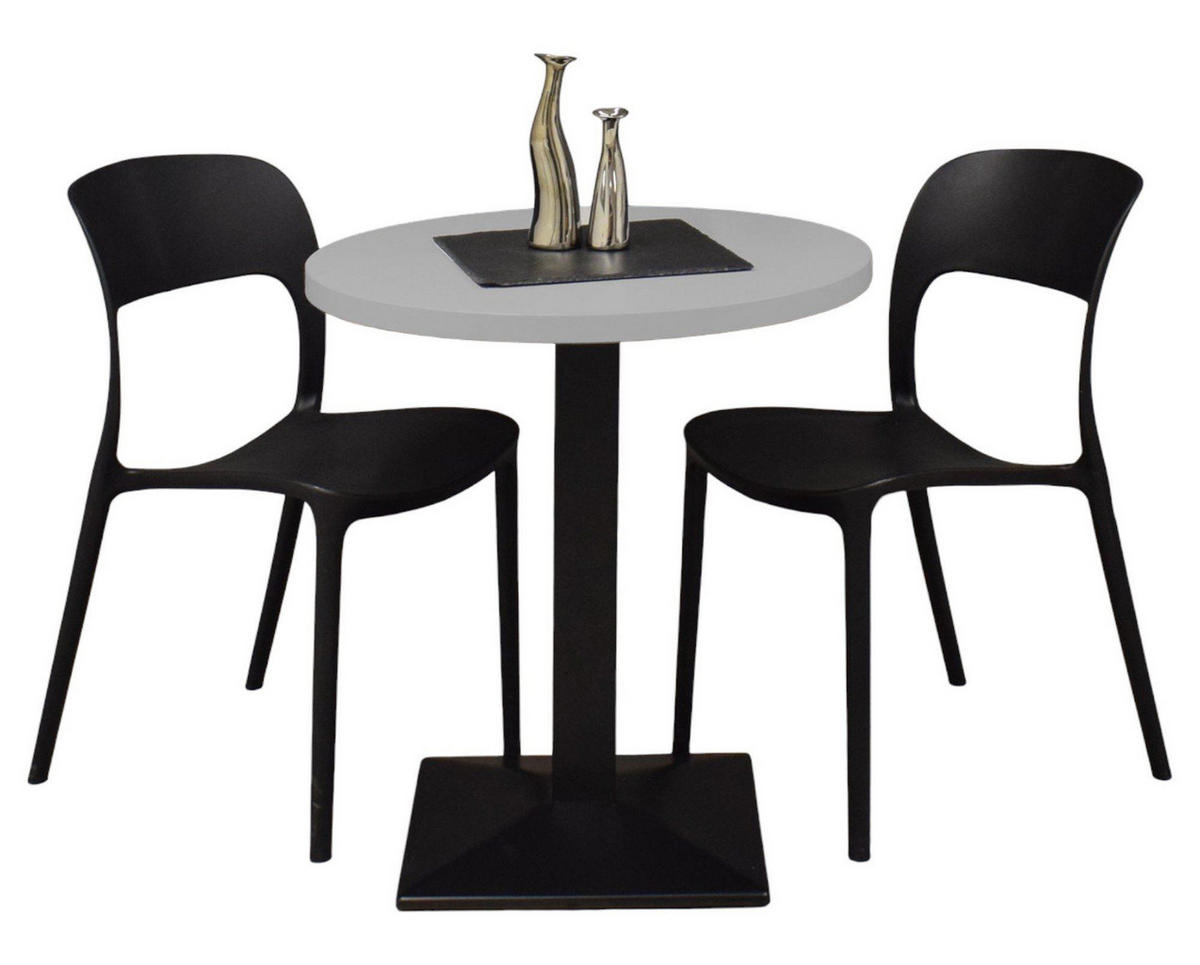 BISTROTISCH rund Elanur 70 cm schwarz matt/kreidegrau matt lack - Hellgrau, Metall (70/70/75cm) - 58aufmkessel