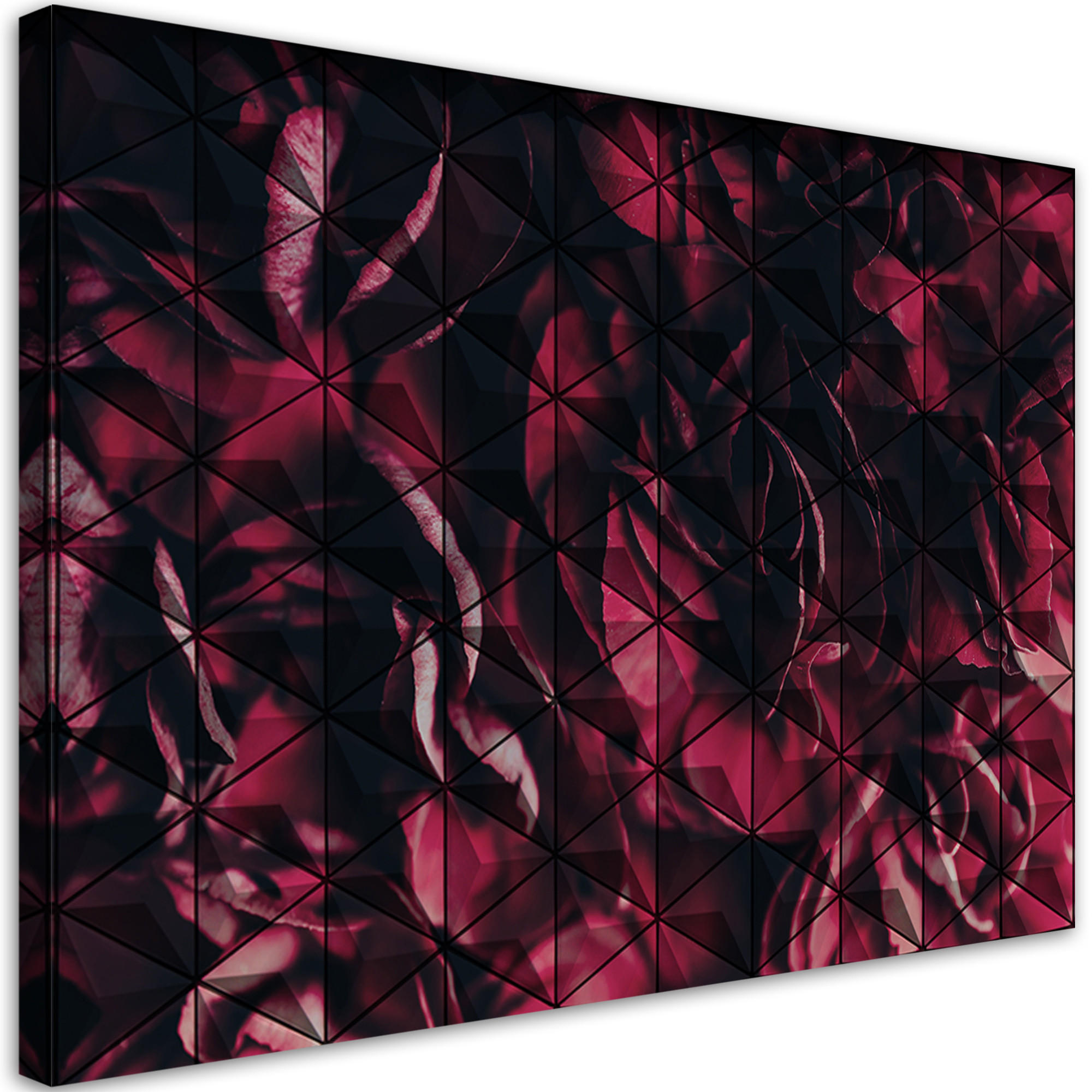 WANDBILD rote geometrische abstrakt - Rot, Textil (60/40cm) - Feeby