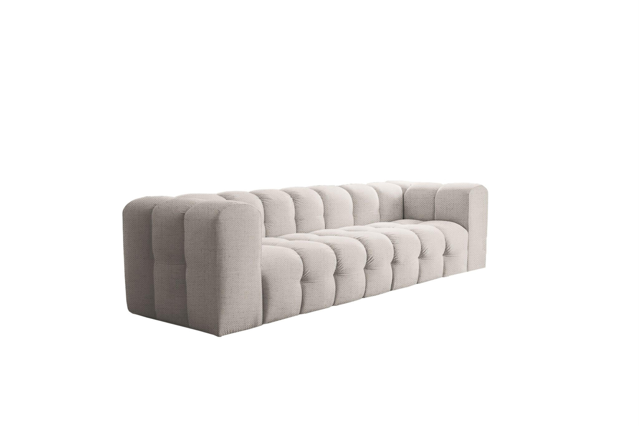 SOFA 4-sitzer Solvie In Moly - Creme, Holzwerkstoff/Textil (250/75/106cm) - Fun Möbel