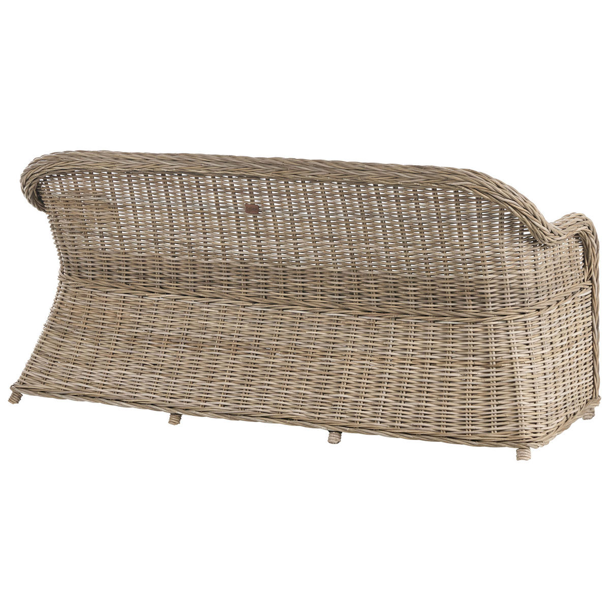 GARTENSOFA 3-Sitzer Naturfarben Susua - Naturfarben/Weiß, Naturmaterialen (189/87/66cm) - Beliani