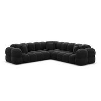 COUCH Monteverde L-Form Schwarz Samtstoff - Schwarz, Kunststoff (253/253cm)
