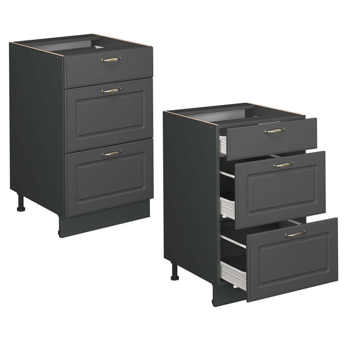 SPODNÍ SKŘÍŇKA KUCHYŇSKÉ LINKY Fame-Line Anthrazit-Gold Landhaus - antracitová, kompozitní dřevo (50/82/51.6cm) - Vicco