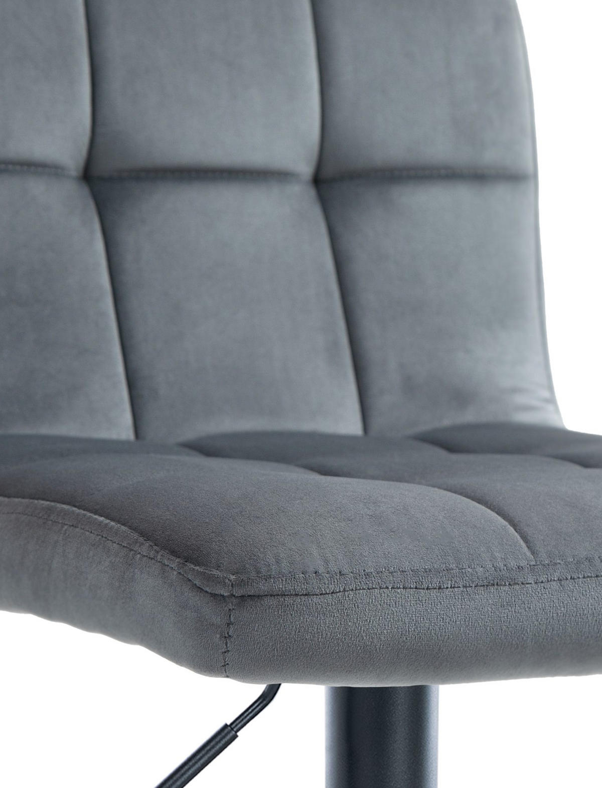 BARHOCKER 2er Set Samt dunkelgrau - Dunkelgrau/Schwarz, Textil/Metall (46/94/47cm) - CLP