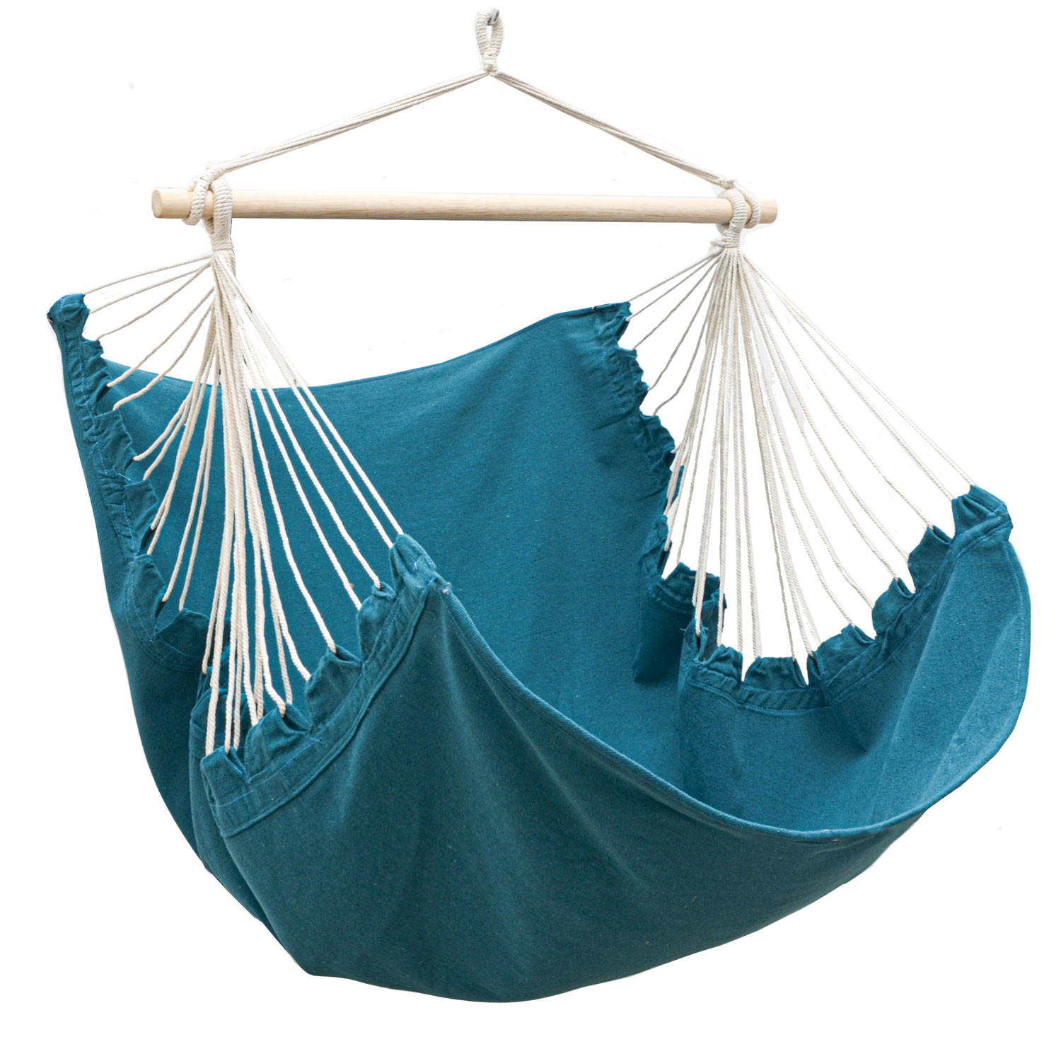 XL HÄNGESESSEL 155/125 cm Belastbar bis 100kg Petrol - Blau, Textil (125/140/155cm) - Amanka