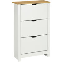 SCHUHSCHRANK mit 3 Klappen 72 x 26 x 112 cm Weiß - Weiß, Holzwerkstoff (26/112/72cm) - Beauniv