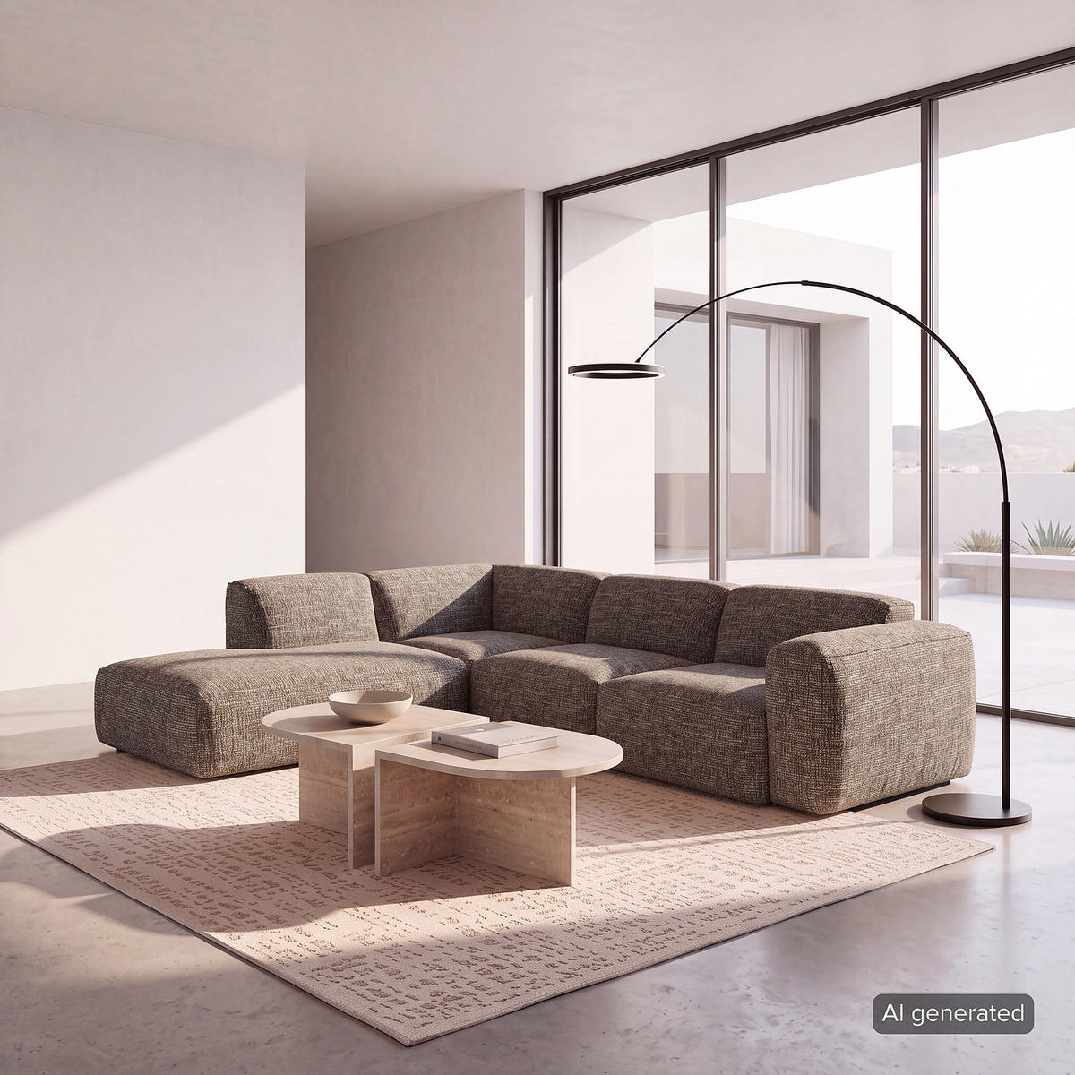 3-SITZER ECKSOFA mit Recamiere - Schwarz/Grau, Kunststoff/Textil (295/231cm) - home24