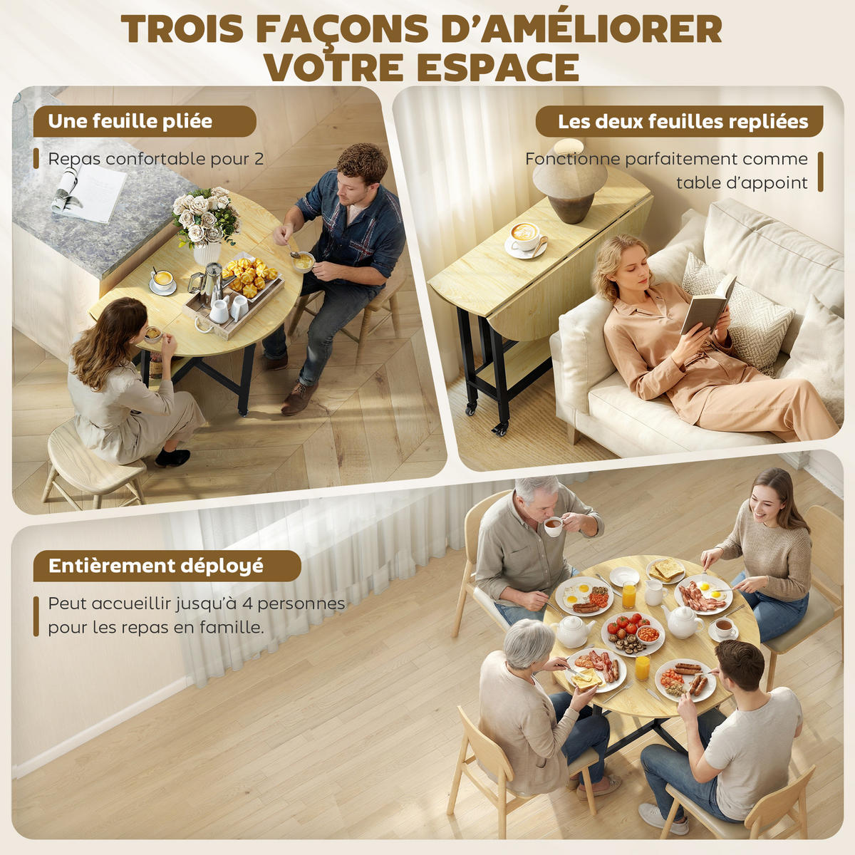 ESSTISCH Eiche 1 Stück - Beige, Naturmaterialien (100/100/75cm) - GiPP