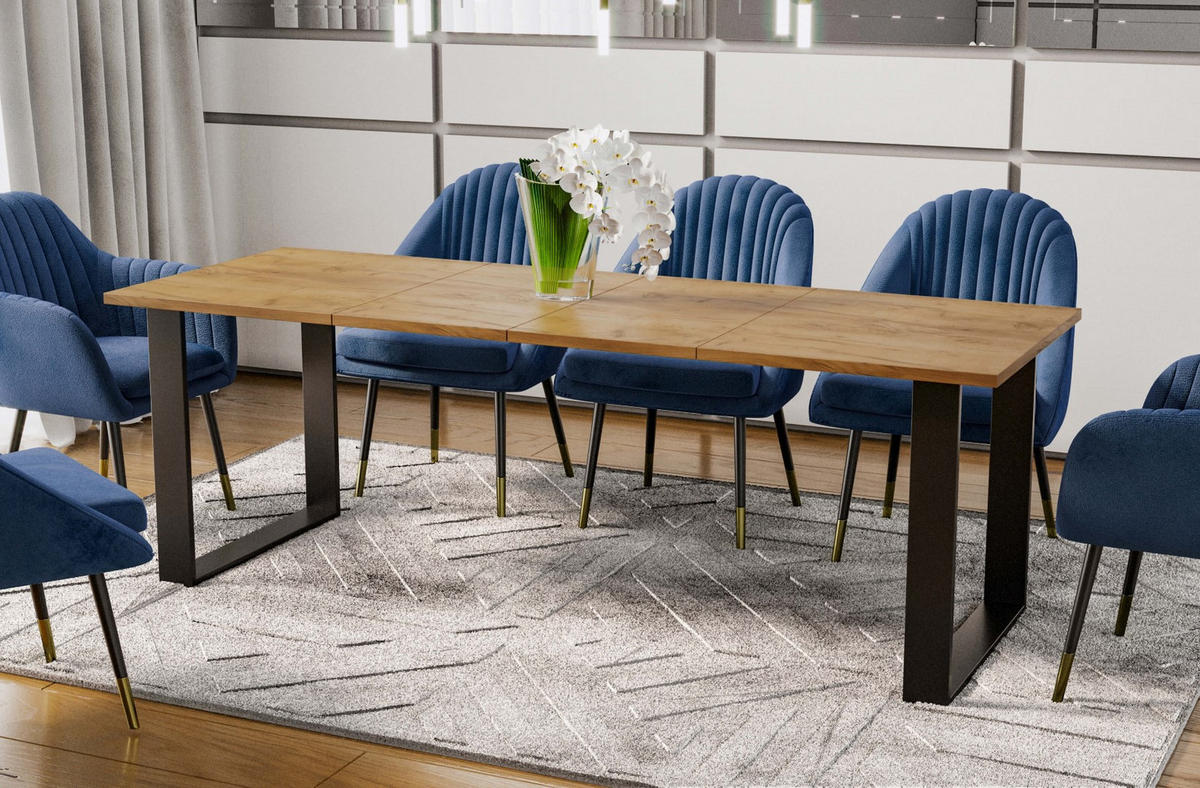 ESSTISCH Cora ausziehbar bis 210 cm - Eiche Bianco, Holzwerkstoff (130/80/76cm) - Endo-Moebel
