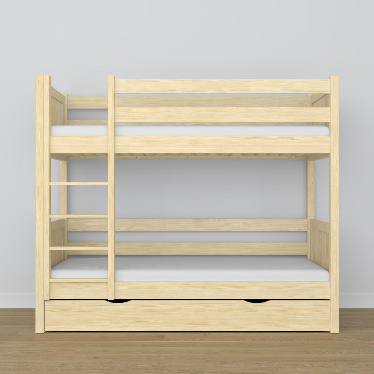 ETAGENBETT N02 mit Schublade Klare Kiefer 120/180 - Braun, Naturmaterialien/Holz (120/180cm) - N-Wood