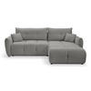 ECKSOFA MODA E Grau Geflochtener Stoff mit Schlaffunktion - Grau, Holz (257/177cm) - MASSENO