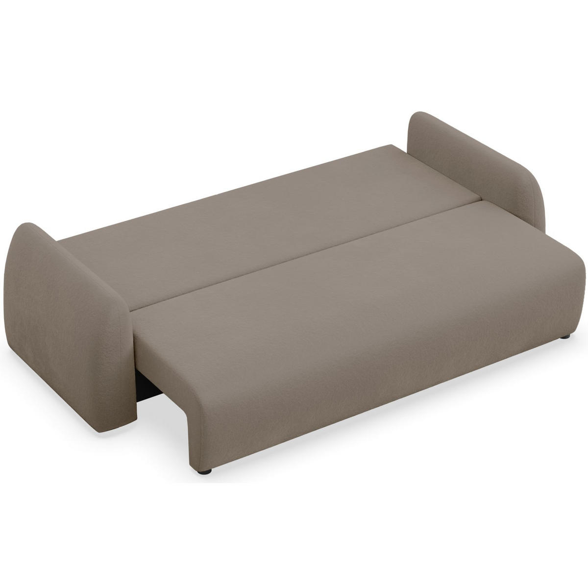 3-SITZER SOFA Nubelle Dunkelbeige Chenille-Bezug - Beige/Schwarz, Kunststoff/Textil (244/85/93cm) - Selsey