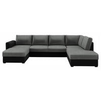 WOHNLANDSCHAFT Wilma Premium, Seite: Rechts - Schwarz/Grau, Holz/Textil (305/85/188cm) - MIRJAN24