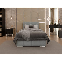 POLSTERBETT Zaira 100x200cm – Elegantes Polsterbett für modernen Wohnstil , Taschenfederkernmatratze Pocket (19cm), Blaugrau - Blaugrau, Holz (100/200cm) - Homesy