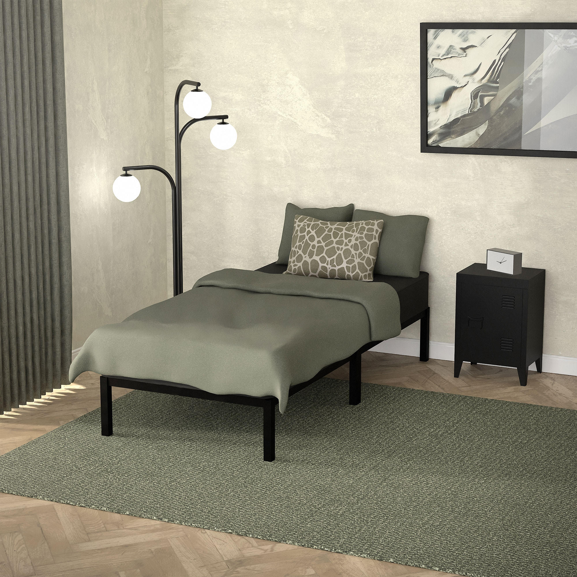 METALLBETT 200/90 cm - Schwarz, Metall (90/200cm) - ML-DESIGN
