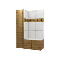 GARDEROBEN-SET Orion IX - Eiche Artisan/Weiß, Holzwerkstoff/Kunststoff (124/186/46cm) - MIRJAN24