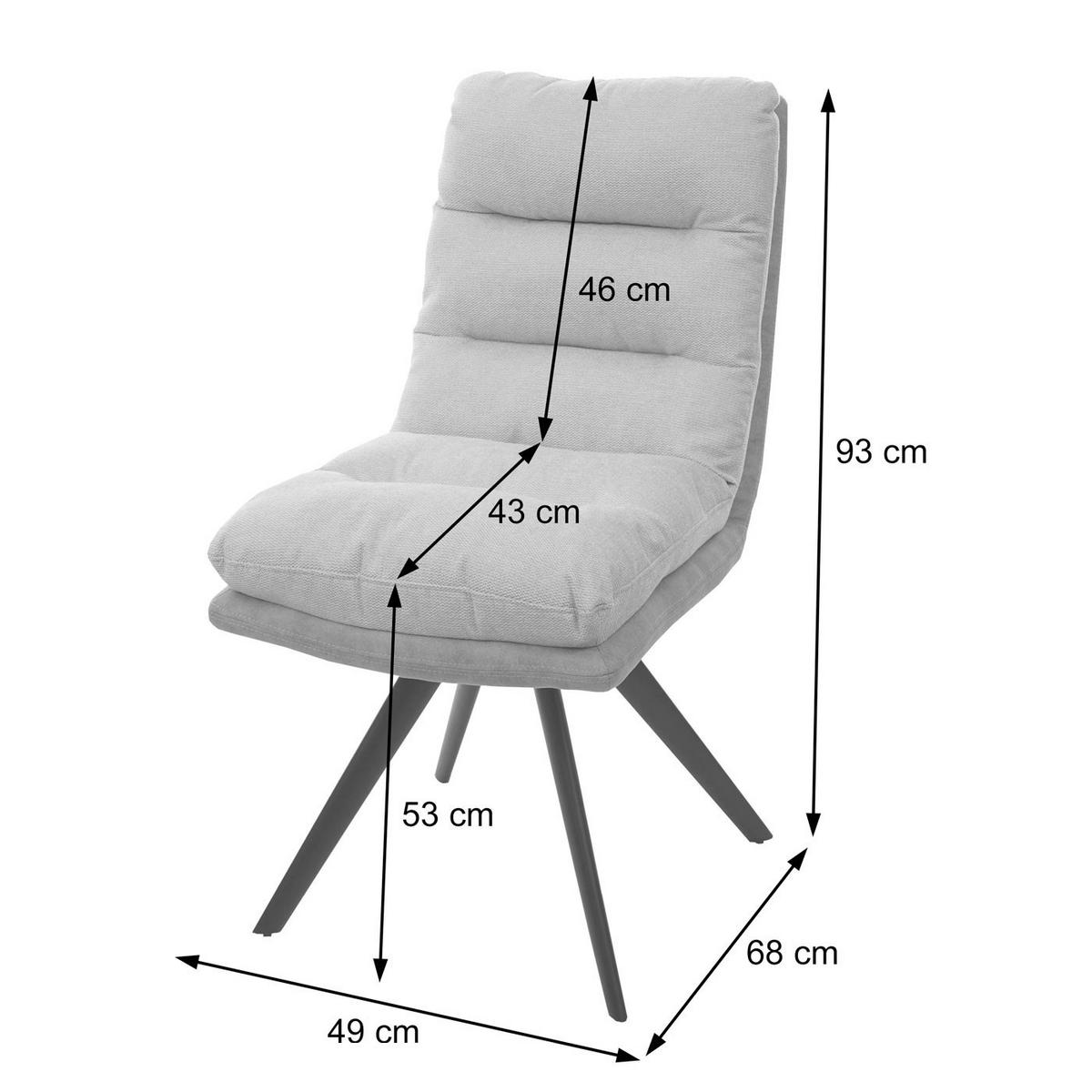 ESSZIMMERSTUHL Cremeweiß 6er-Set - Creme/Weiß, Textil (49/93/68cm) - Jamb