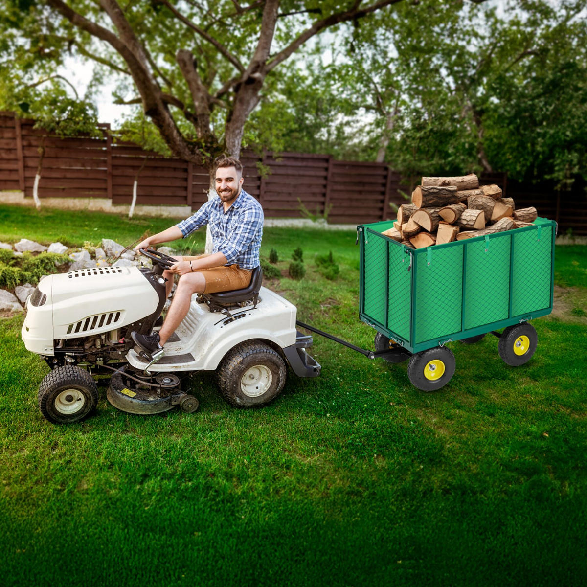 BOLLERWAGEN , Belastbarkeit 544 kg, grün - Grün, Metall (54/79.5/108cm) - tectake