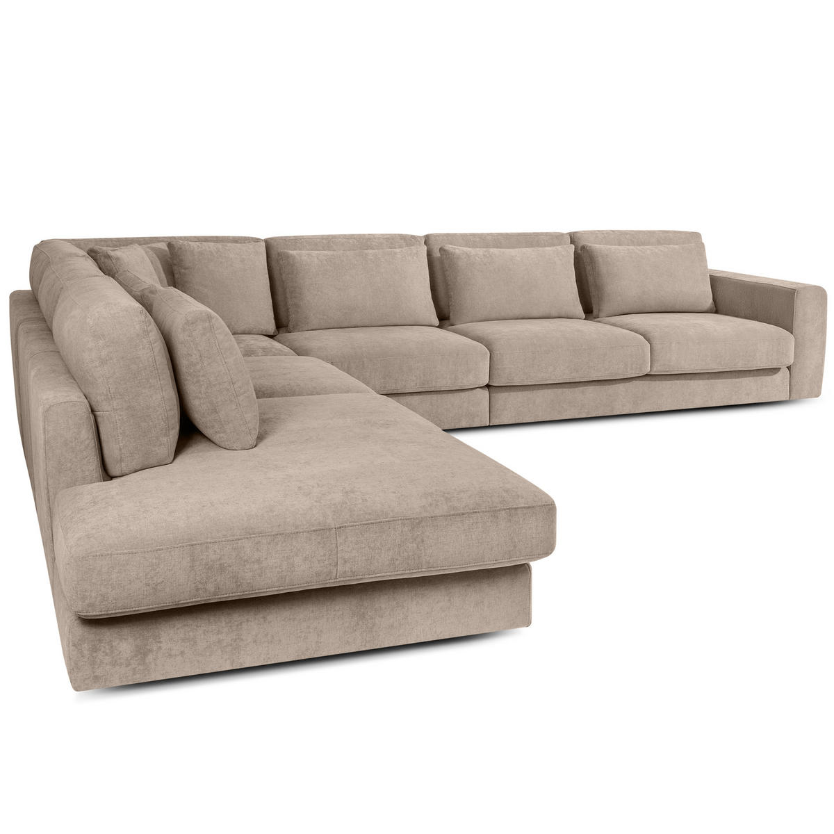 ECKSOFA XL links VERUS - Beige, Holz/Holzwerkstoff (377/328cm) - KONSIMO®