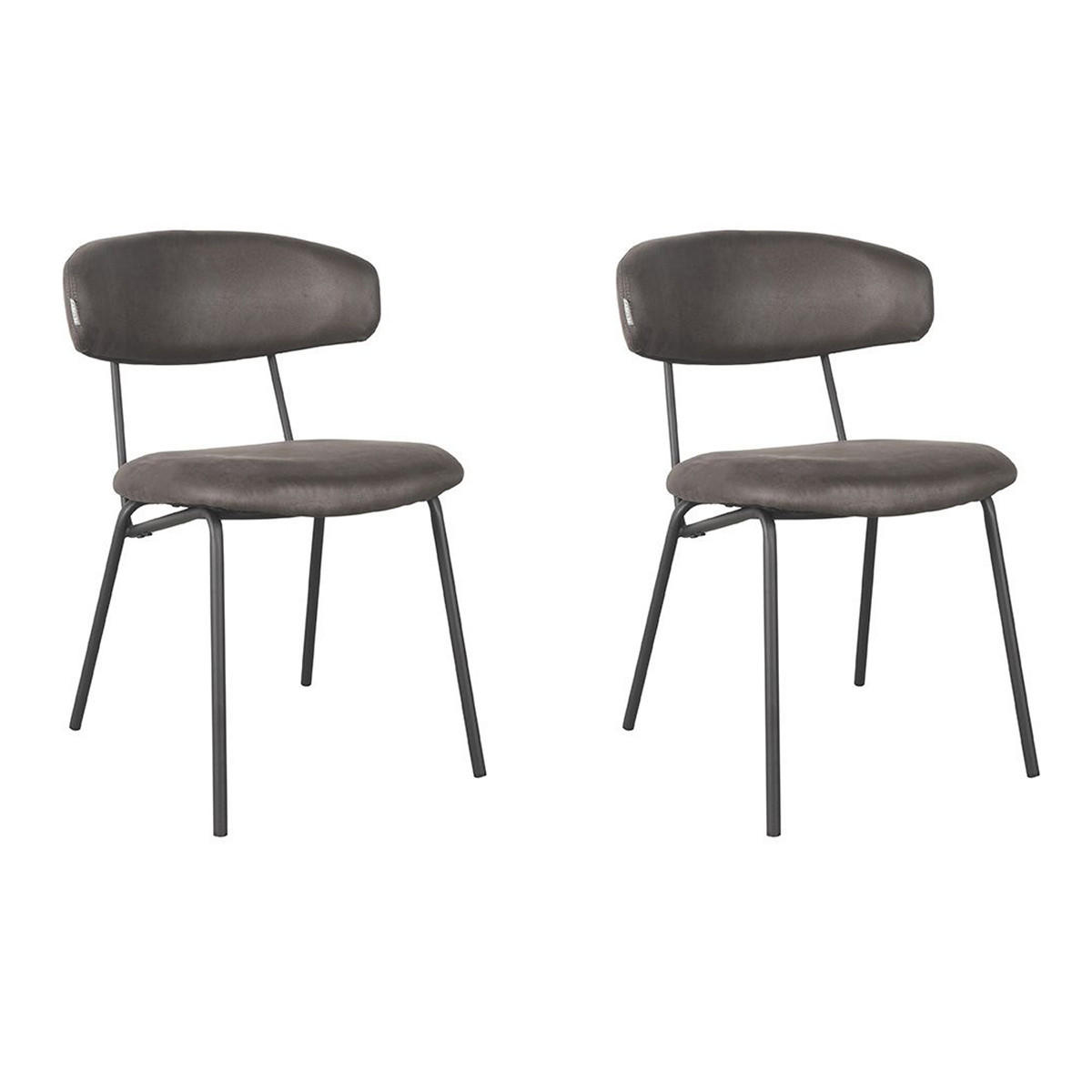 ESSZIMMERSTUHL Zack Grau 59/53/79 cm 2er-Set - Grau, Textil (53/79/59cm) - LABEL51