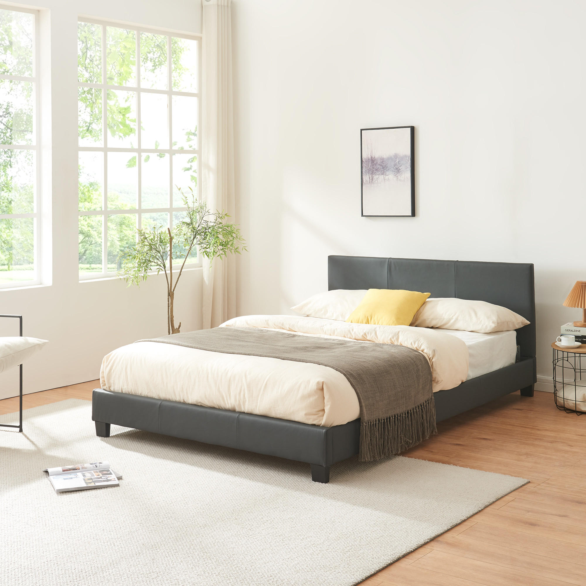 POLSTERBETT Albacete - Dunkelgrau, Textil (140/200cm) - Corium