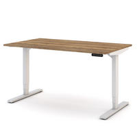 SCHREIBTISCH Elektrisch höhenverstellbarer Schreibtisch Y-Line Eiche Tabak Signalweiß 140/80/62-127cm - Eiche Wotan/Weiß, Holzwerkstoff/Metall (80/140/127cm) - ASSMANN