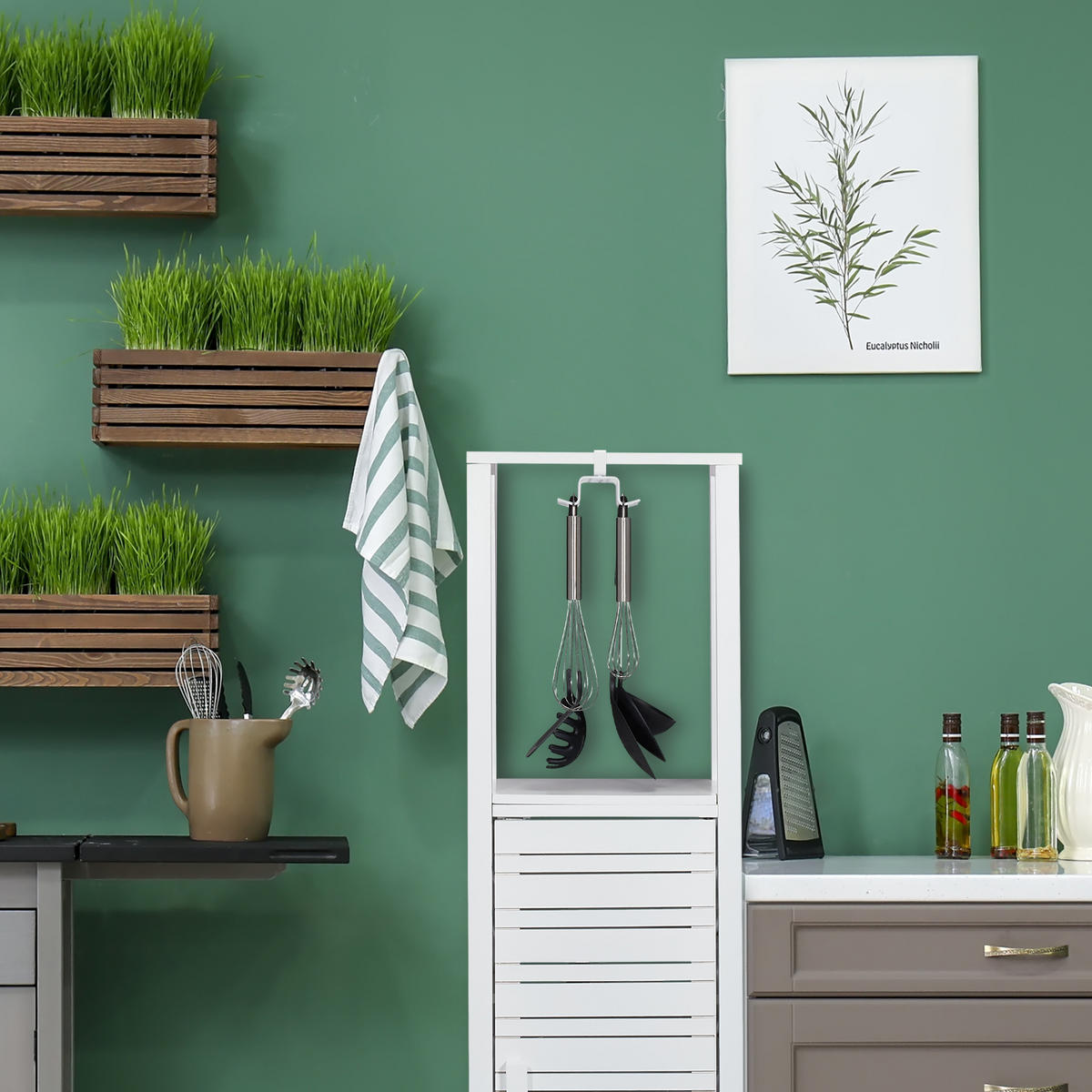 VLOŽKA do skrine - biela, kov (10/6.5/18cm) - Relaxdays