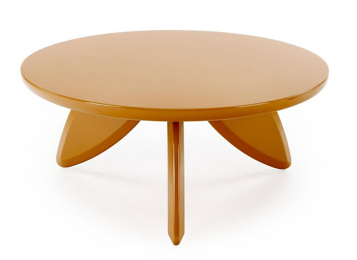 COUCHTISCH Soraya Senfgelb Hochglanz 80 / 80 / 36cm - Gelb, Holz/Holzwerkstoff (80/80/36cm) - Feldmann-Wohnen