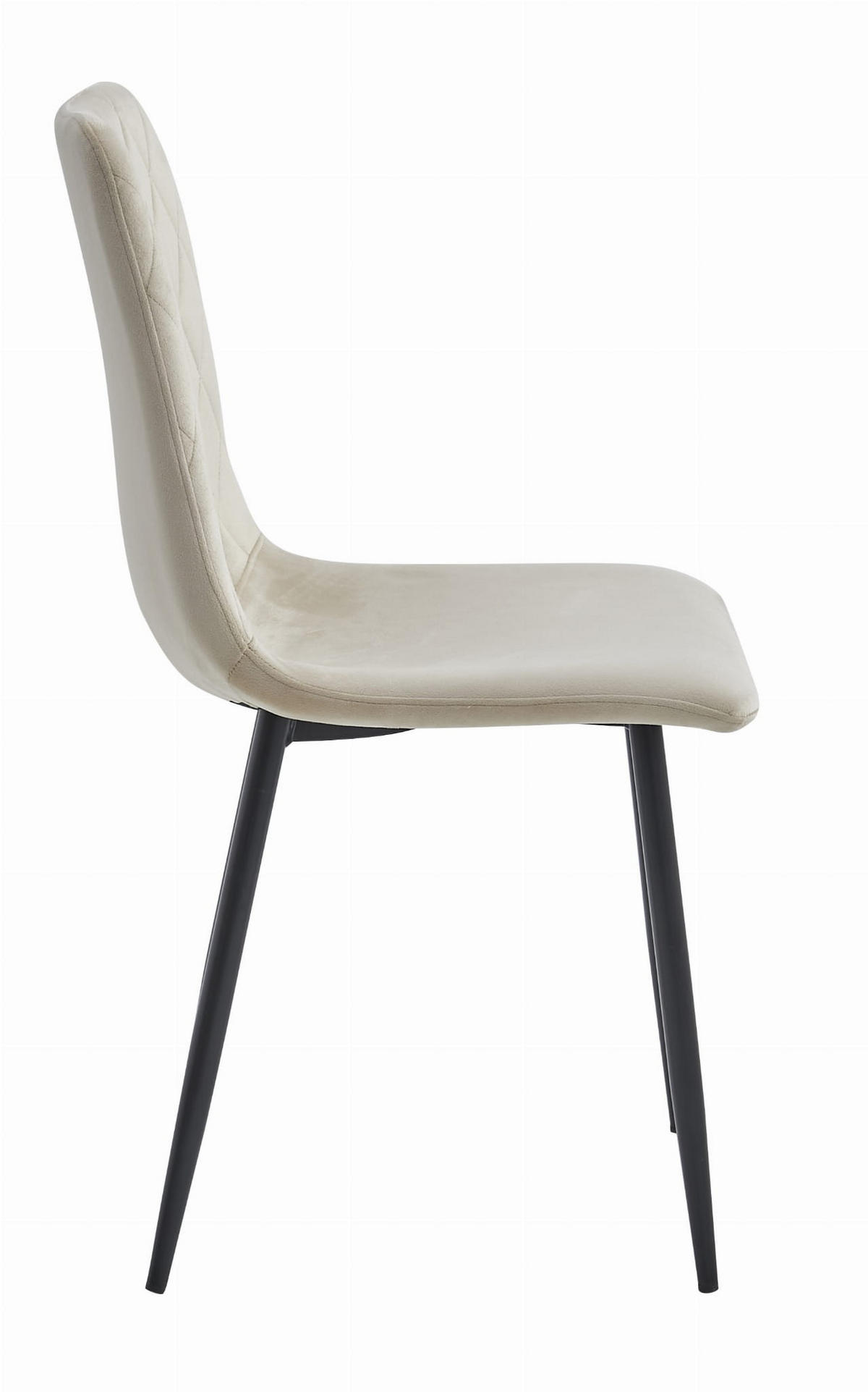 STUHL SCANNO 6-er Set, Beige, mit Samtstoff gepolstert - Beige, Textil/Metall (45/89/53cm) - Komodee
