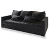 BETTSOFA SIRO Schwarz Plüsch-Stoff mit Schlaffunktion - Schwarz, Textil (222/83/86cm) - MASSENO