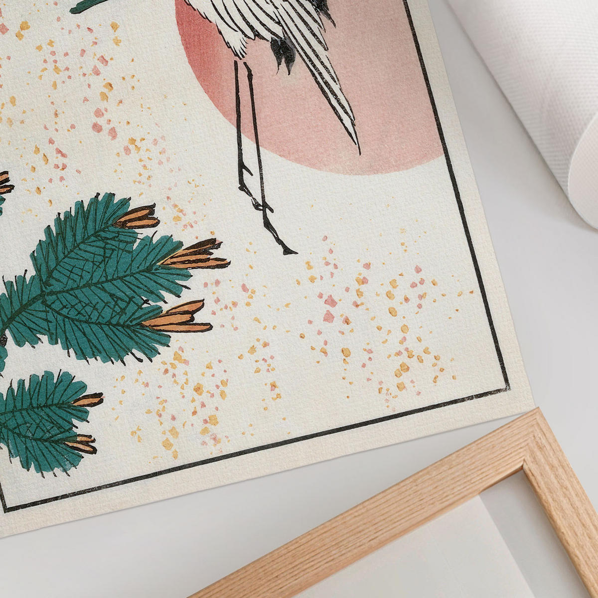 POSTER - 29x21 cm (A4) - Utagawa Hiroshige - Kran - Weiß, Textil (29.7/21/0.1cm) - TULUP