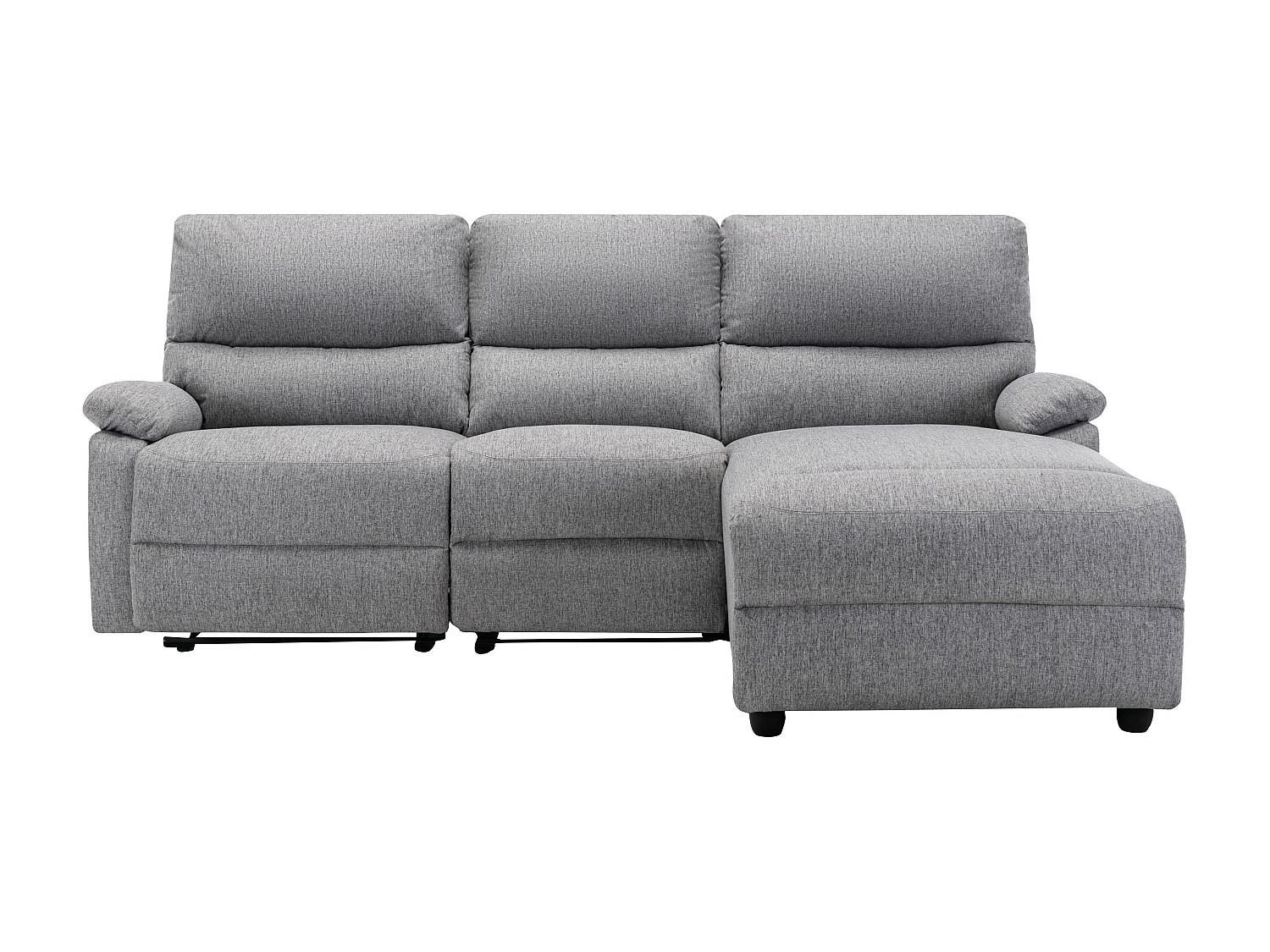 RELAXSOFA - 4 Personen - stoff - hellgrau Lunano - Hellgrau, Kunststoff/Textil (234/98/170cm) - Vente-Unique