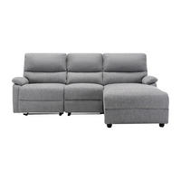 RELAXSOFA - 4 Personen - stoff - hellgrau Lunano - Hellgrau, Kunststoff/Textil (234/98/170cm) - Vente-Unique