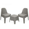 GARTENMÖBEL-SET MALUS, 3-tlg - Graubraun, Kunststoff - KONSIMO®