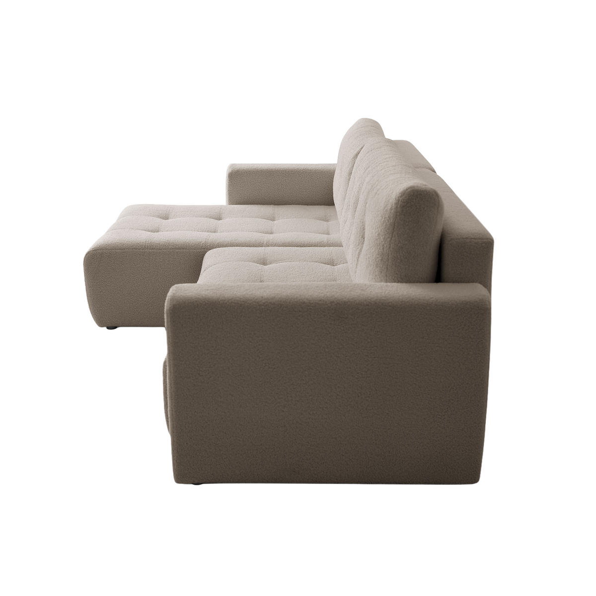 ECKSOFA WALONGO mit Schlaffunktion, Beige - Beige, Textil (261/143cm) - Fedve