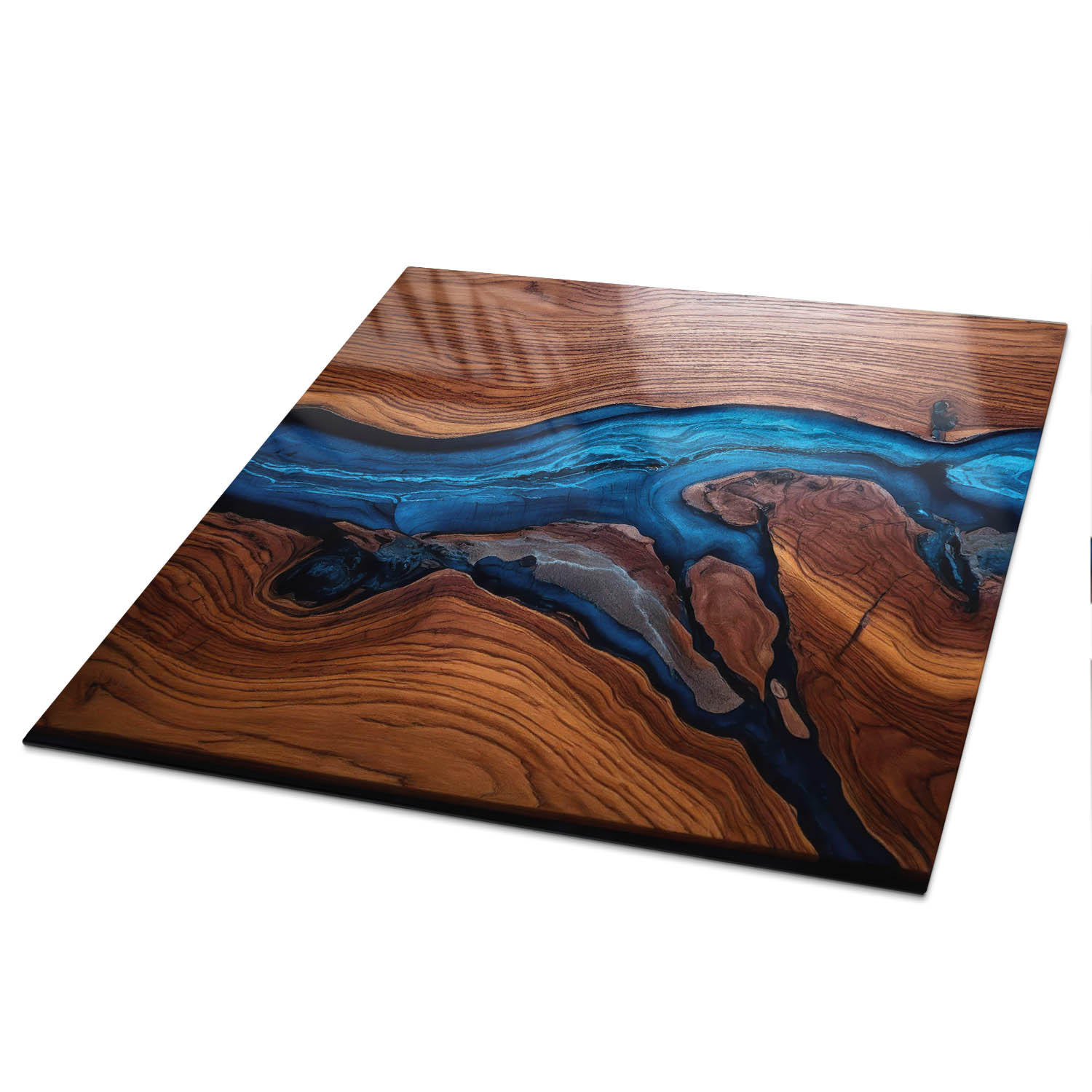 TISCHPLATTE 50x50 cm – Holzmuster - Weiß, Glas (0.4/50/50cm) - Wallfluent
