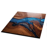 TISCHPLATTE 50x50 cm – Holzmuster - Weiß, Glas (0.4/50/50cm) - Wallfluent