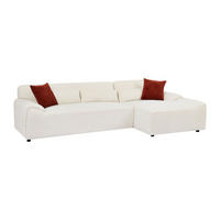 ECKSOFA - Ecke rechts - Chenille-Stoff - Beige - OVILIO - Beige, Textil (293/151cm) - Vente-Unique