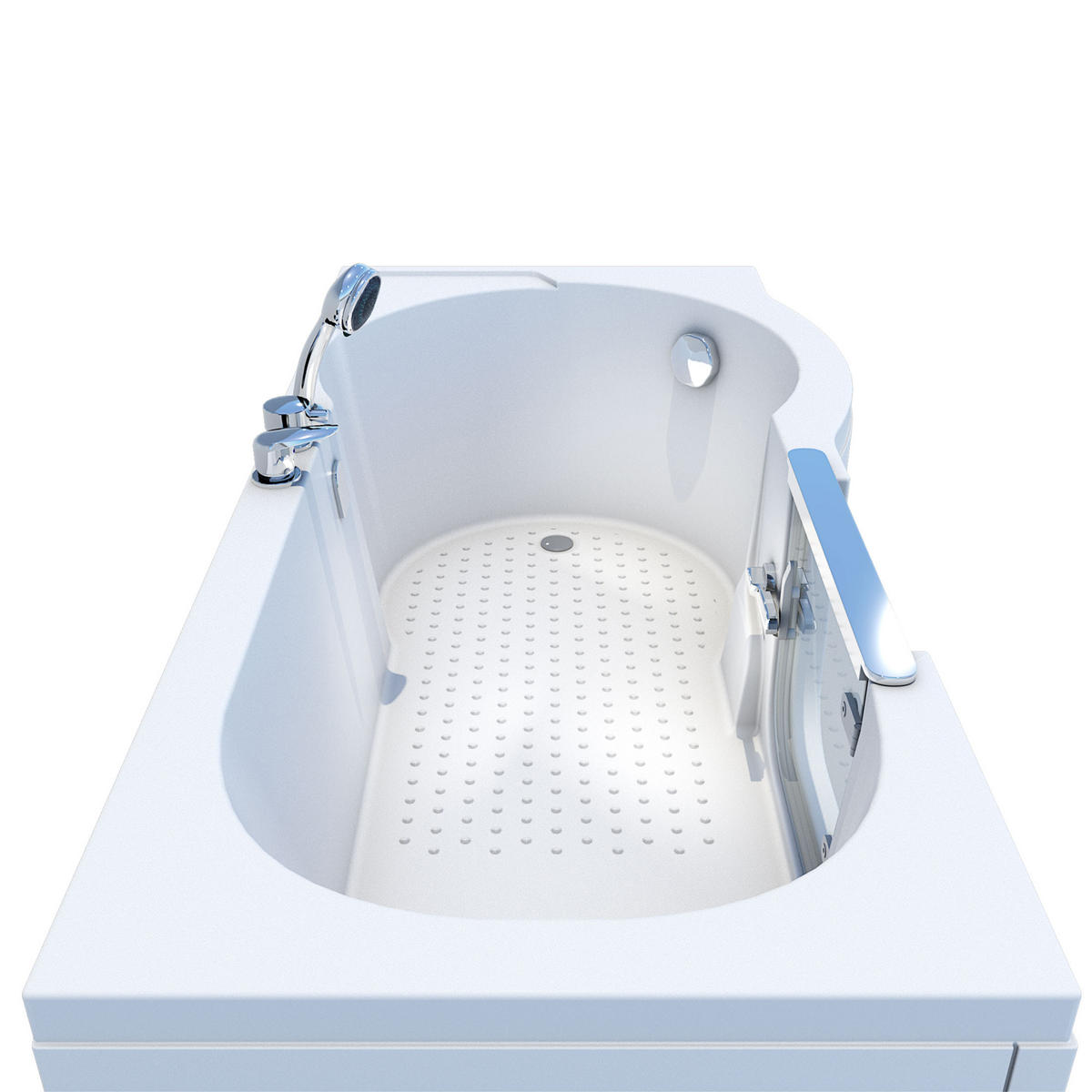 SENIORENBADEWANNE mit Tür S12-EH-L 170x85cm - Weiß, Glas/Kunststoff (85/60/170cm) - AcquaVapore by Sandra Jentho