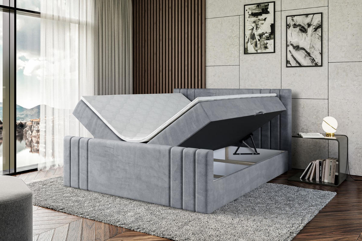BOXBETT CELESTIA-Z - 140x200 cm - H4 - Grau - Grau, Holzwerkstoff (140/200cm) - ALTDECOR