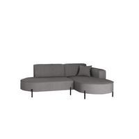 ECKSOFA Valencia Xs - Grau, Holzwerkstoff/Textil (236/165cm) - Fun Möbel