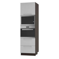 BACKOFEN-HOCHSCHRANK Kvantum D14/RU/2A/284 Weiß Matt / Lava Matt 60 / 59 / 207cm - Dunkelgrau/Weiß, Holz/Holzwerkstoff (60/207/59cm) - Feldmann-Wohnen