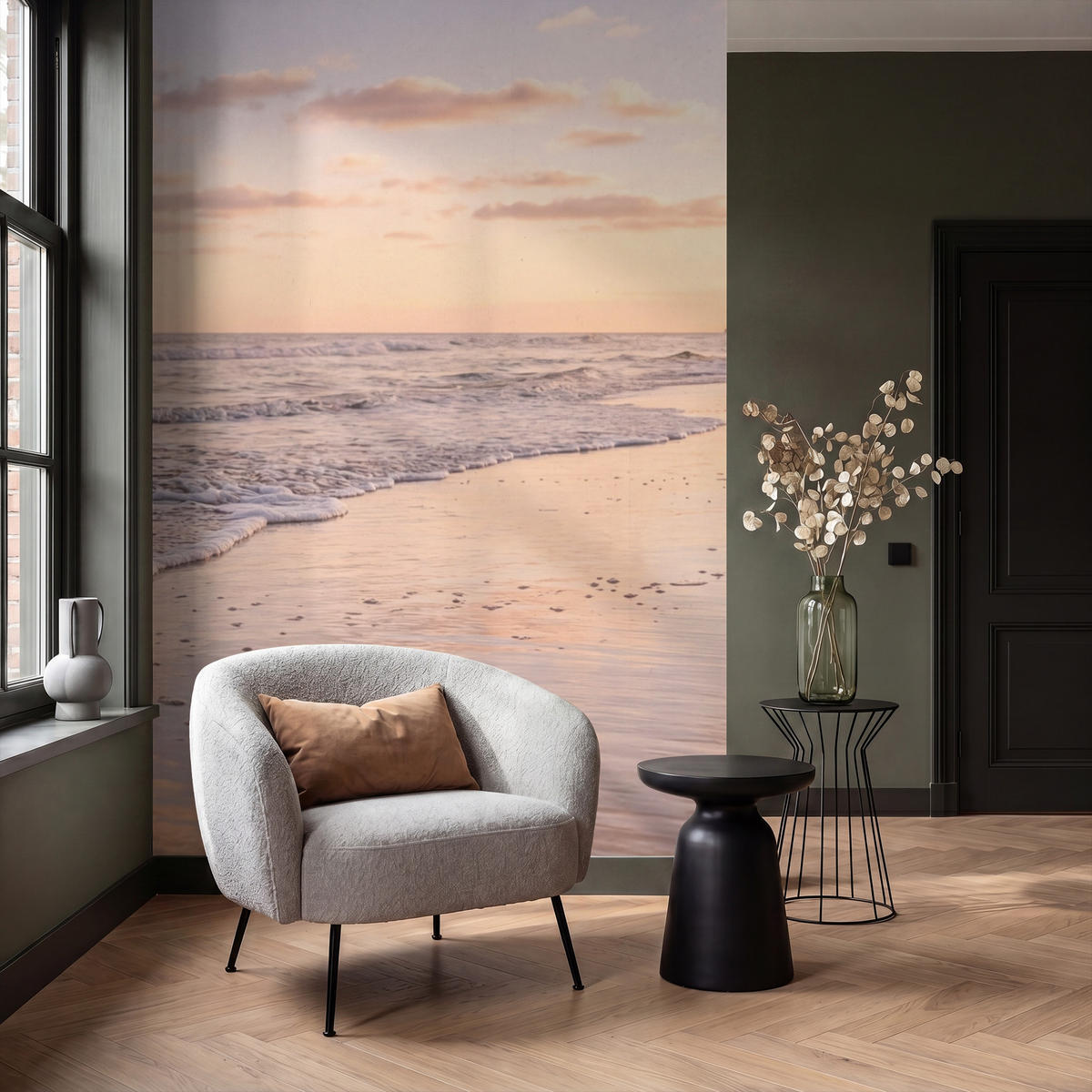 TAPETE - Strand - Brandung - Wolken - 160x240 cm - Hellrosa, Papier (160/240cm) - OnlyWow