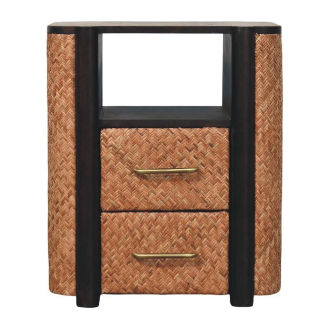 Artisan Furniture KONSOLOVÝ STŮL Povrchová úprava Rich Cherry, 1 zásuvka, 1 velká otevřená police, tmavě hnědá