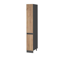 APOTHEKERSCHRANK R-Line Goldkraft Eiche 30 cm J-Shape - Honigeiche/Anthrazit, Holzwerkstoff (30/206.8/57.2cm) - Vicco