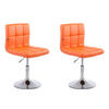 DREHSTUHL 2er Set Lederlook orange - Chromfarben/Orange, Textil/Metall (44/74/49cm) - CLP
