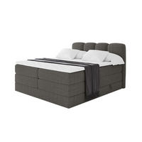 BOXBETT mit Matratze H3|H4 - NINA KING - 160x200 cm - Grau - Grau, Holzwerkstoff (160/200cm) - ALTDECOR