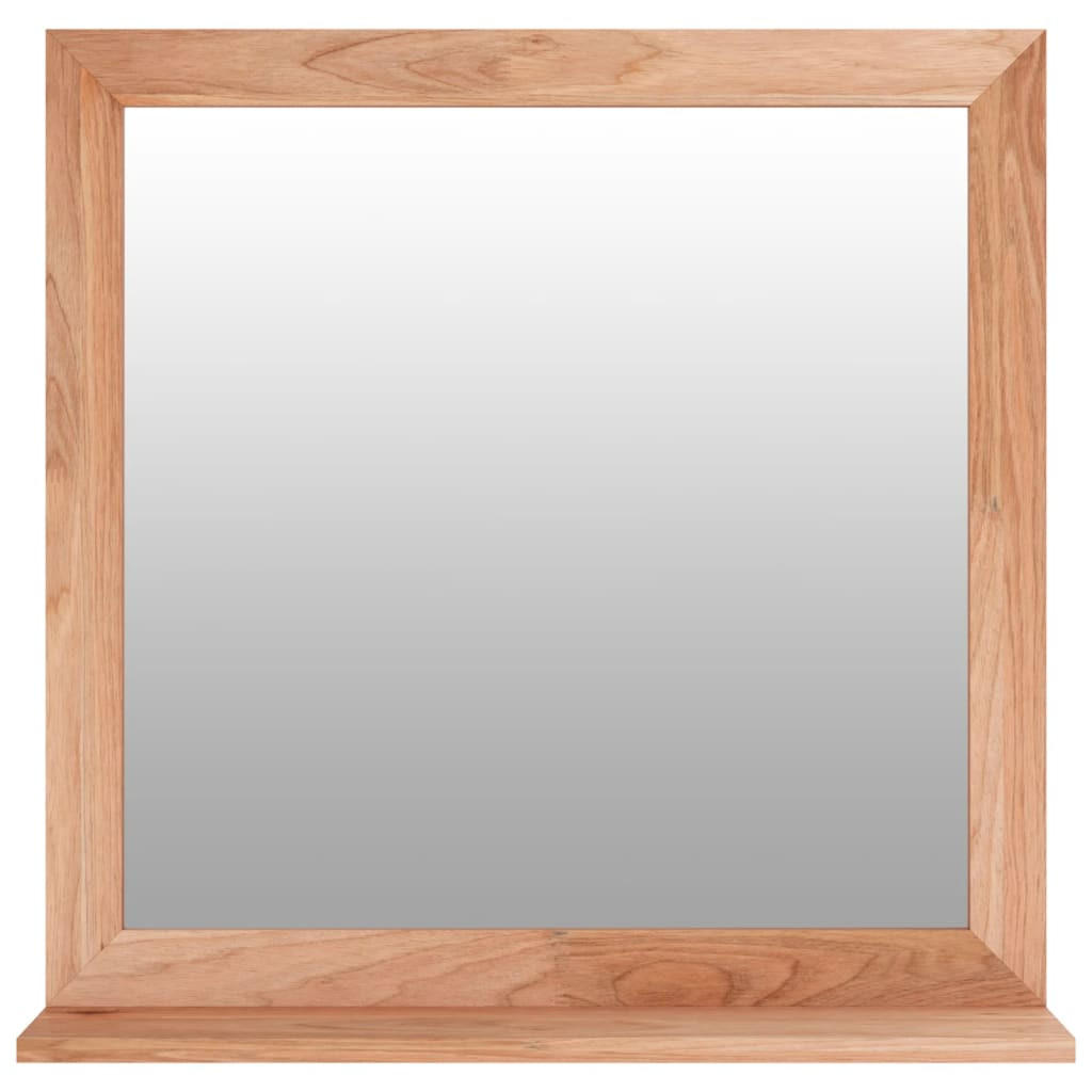WANDSPIEGEL 55x55 cm Massivholz Nussbaum - Braun, Holzwerkstoff (55/55/12cm) - furnicato